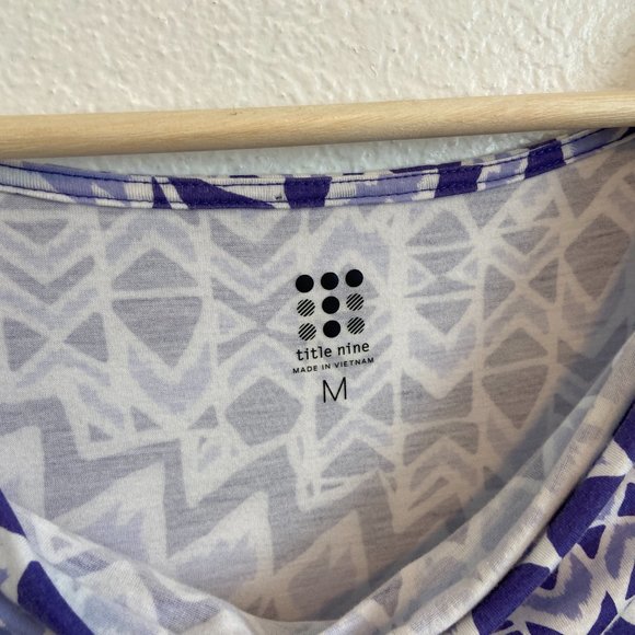 Title Nine Womens Purple White Sleeveless Stretch Cowl Breeze Dress Medium - Picture 5 of 7